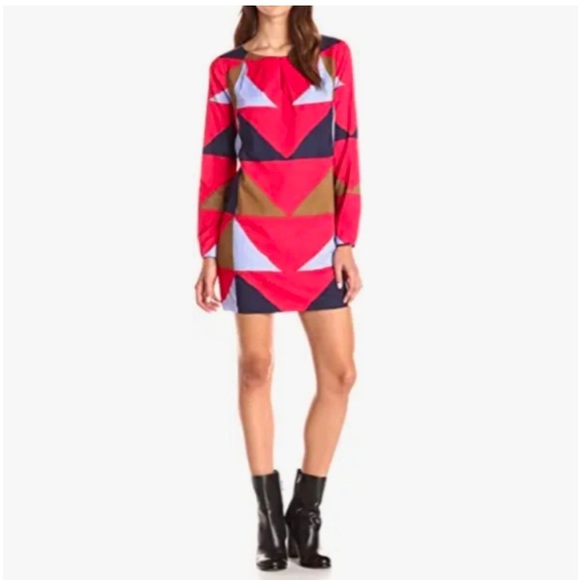 Mara Hoffman Retro Geometric Long Sleeve Mini Shift Dress size XS - Picture 1 of 16